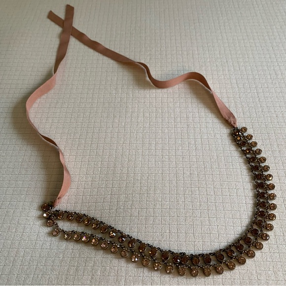 J.Crew copper & bronze bejeweled ribbon necklace - Picture 10 of 16